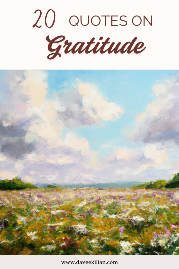 gratitude quotes pin with water color picture of landscape